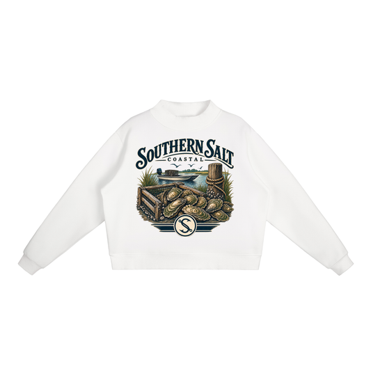 Southern Salt Shucked - Essential Fleece Mock-Neck Crew Sweatshirt
