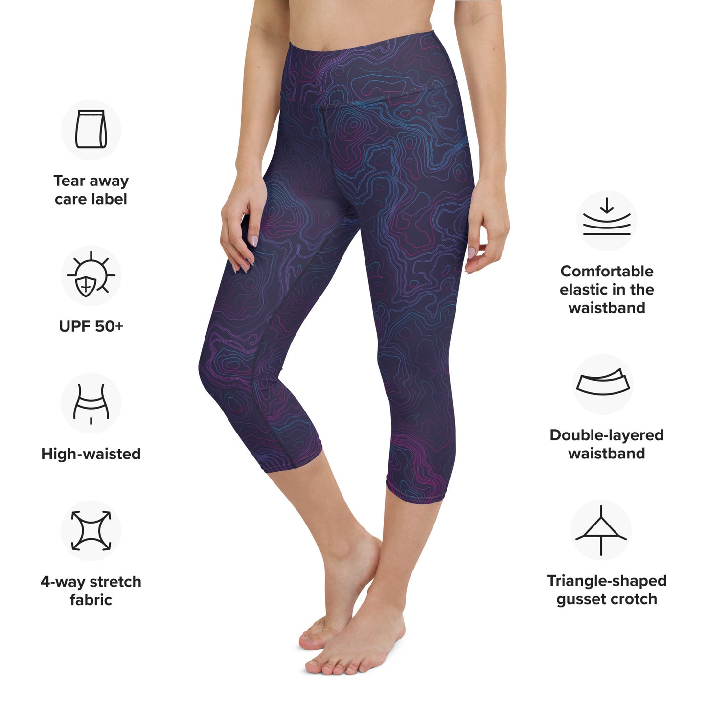 Southern Salt Topo - Capri Performance Leggings - Southern Salt Coastal Apparel