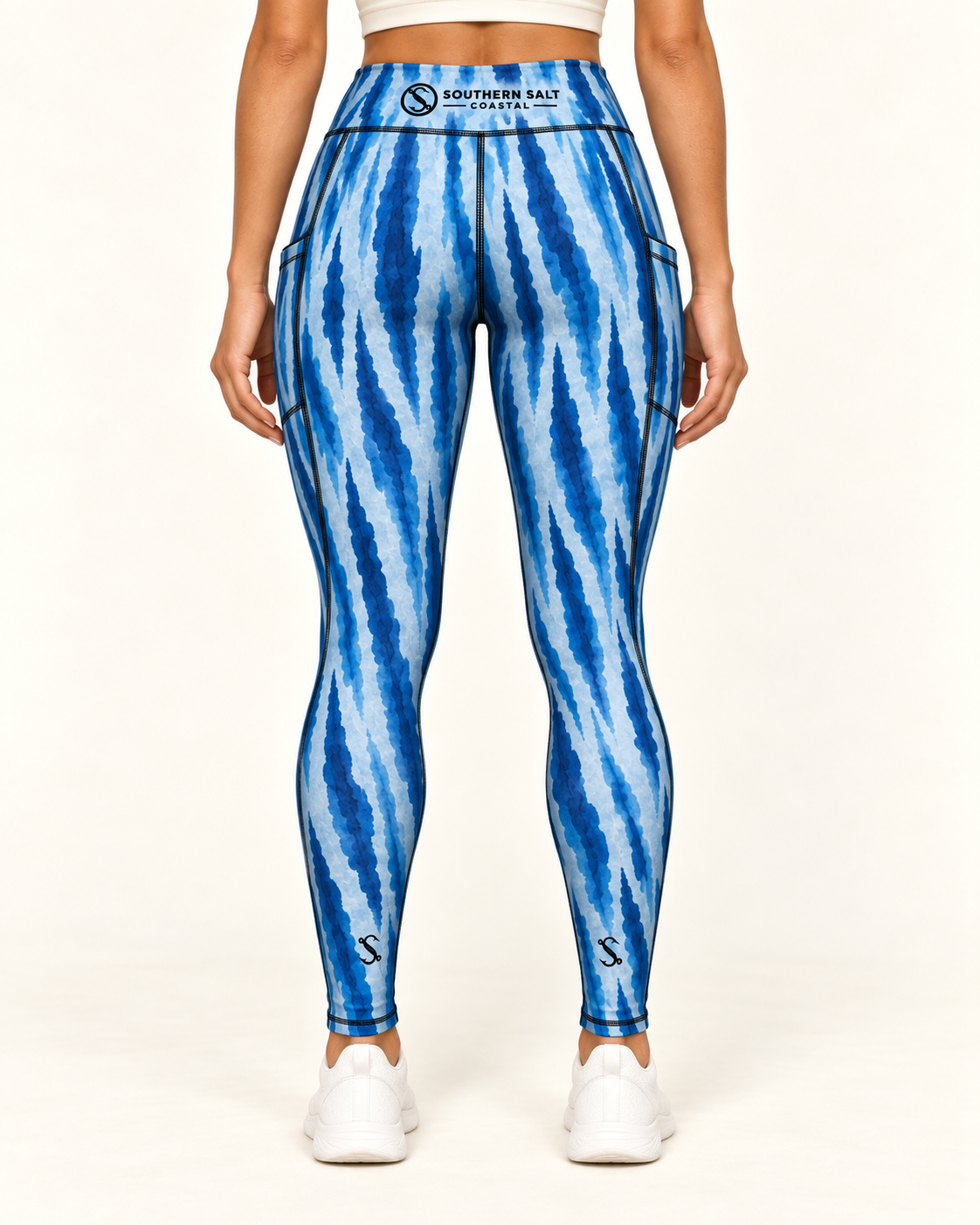 Southern Salt Wahoo Run - Crossover Leggings with Pockets - Southern Salt Coastal Apparel