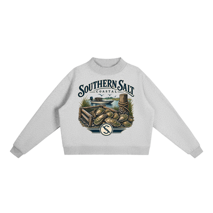 Southern Salt Shucked - Essential Fleece Mock-Neck Crew Sweatshirt