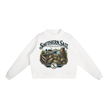 Southern Salt Shucked - Essential Fleece Mock-Neck Crew Sweatshirt