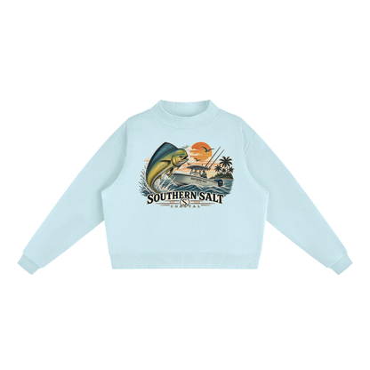 Southern Salt Mahi Monday - Essential Fleece Mock-Neck Crew Sweatshirt