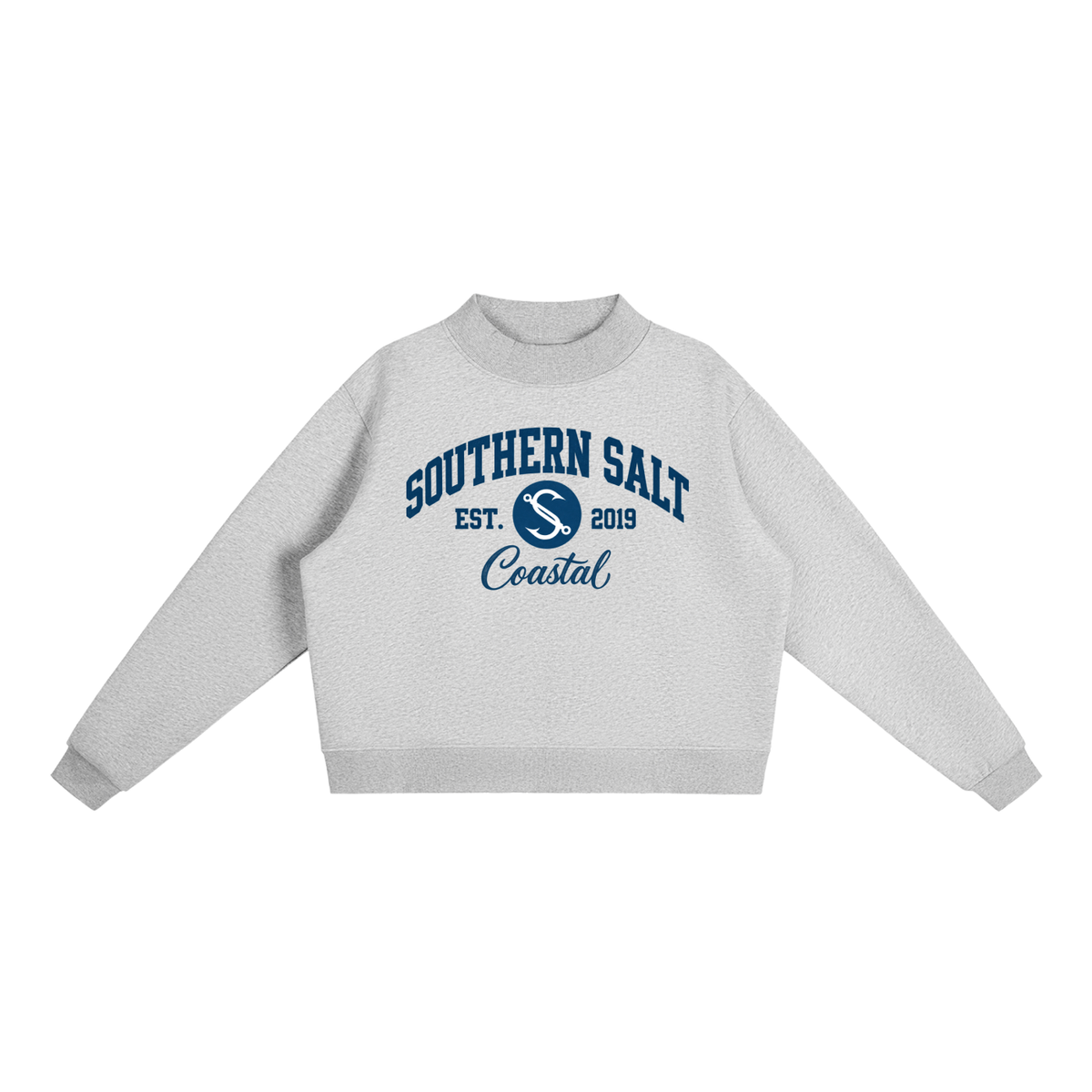 Southern Salt State - Essential Fleece Mock-Neck Crew Sweatshirt - Southern Salt Coastal Apparel