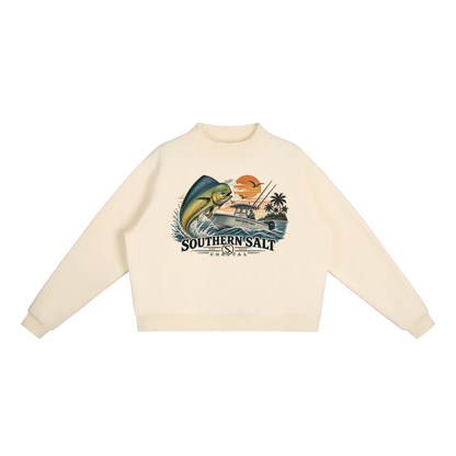 Southern Salt Mahi Monday - Essential Fleece Mock-Neck Crew Sweatshirt