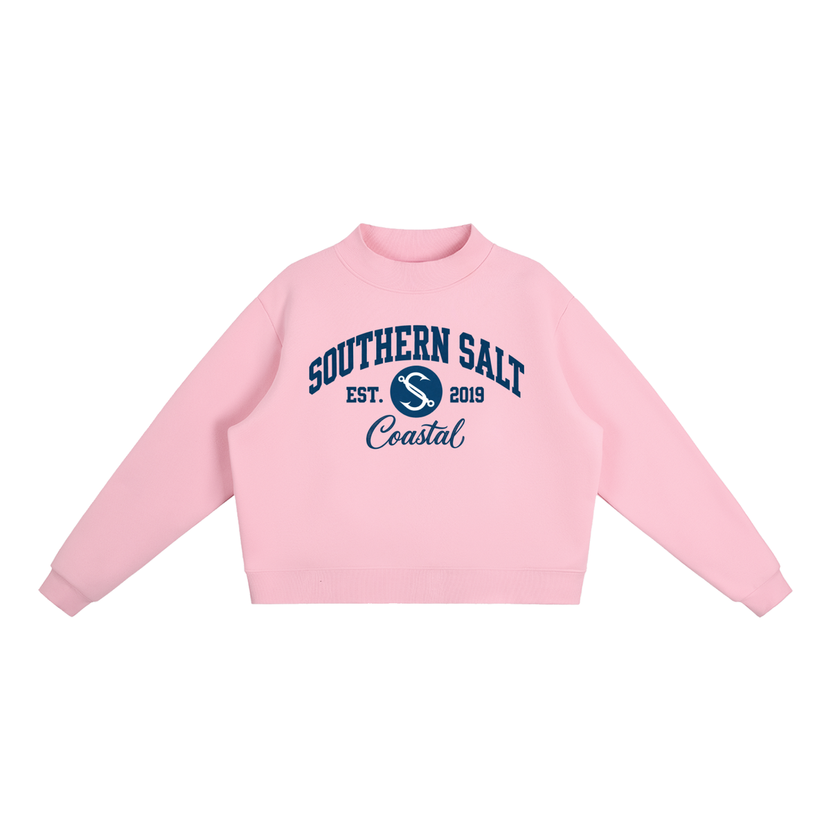 Southern Salt State - Essential Fleece Mock-Neck Crew Sweatshirt - Southern Salt Coastal Apparel