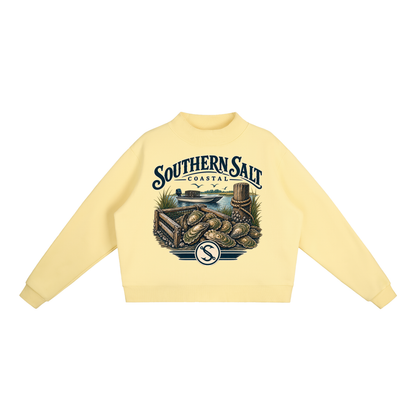 Southern Salt Shucked - Essential Fleece Mock-Neck Crew Sweatshirt