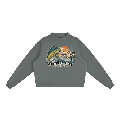 Southern Salt Mahi Monday - Essential Fleece Mock-Neck Crew Sweatshirt