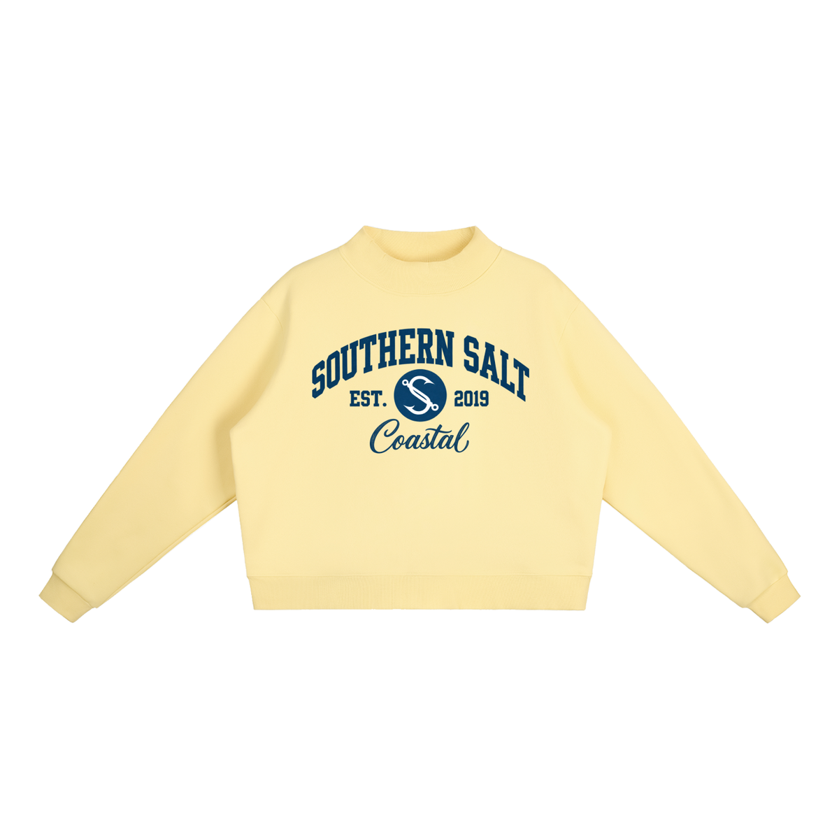 Southern Salt State - Essential Fleece Mock-Neck Crew Sweatshirt - Southern Salt Coastal Apparel