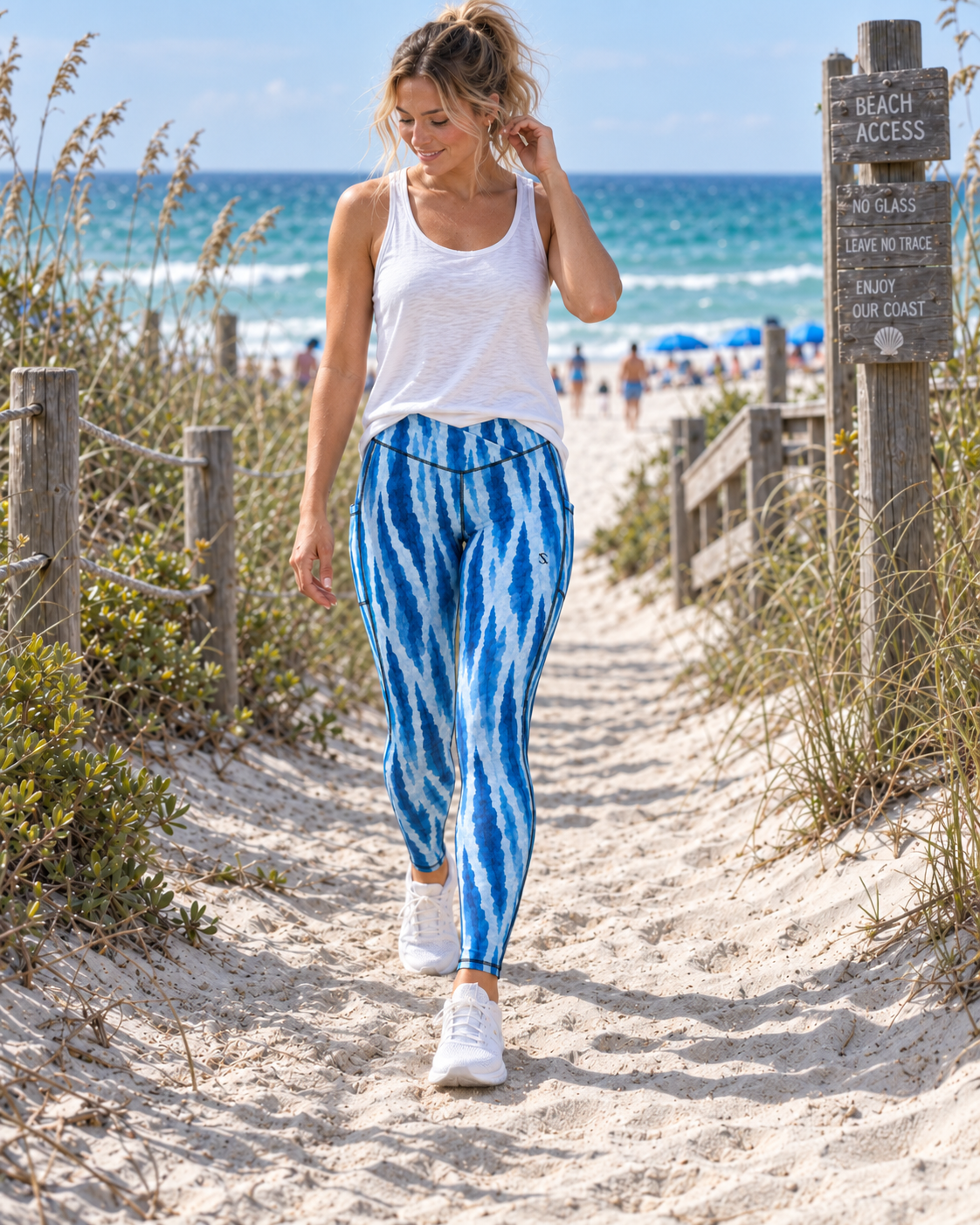 Southern Salt Wahoo Run - Crossover Leggings with Pockets - Southern Salt Coastal Apparel