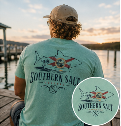 Southern Salt Florida Shark - Classic Fit Tee - Southern Salt Coastal Apparel