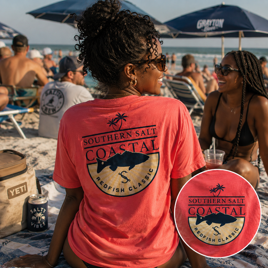 Southern Salt Redfish Classic - Women's Boxy Tee - Southern Salt Coastal Apparel