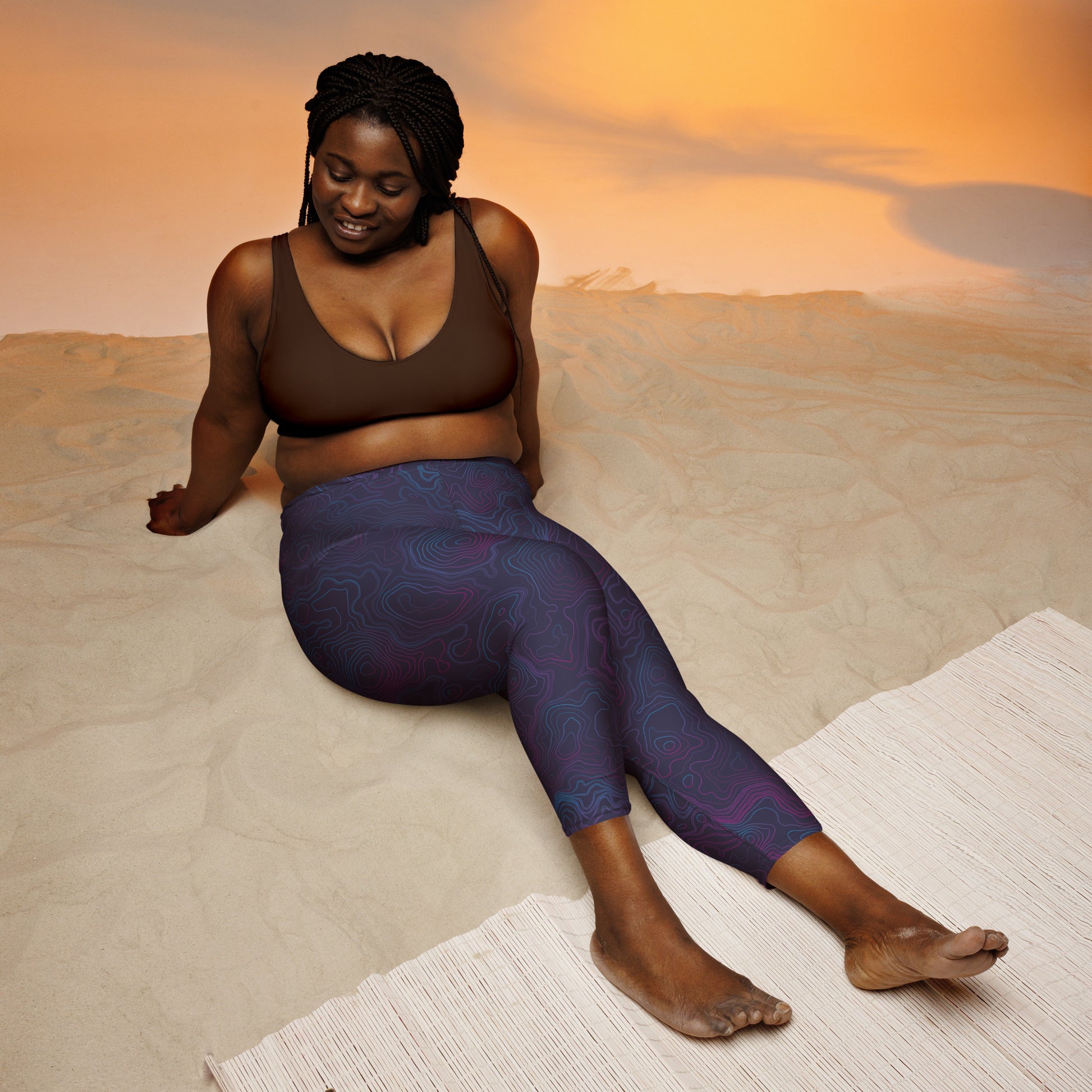 Southern Salt Topo - Capri Performance Leggings - Southern Salt Coastal Apparel