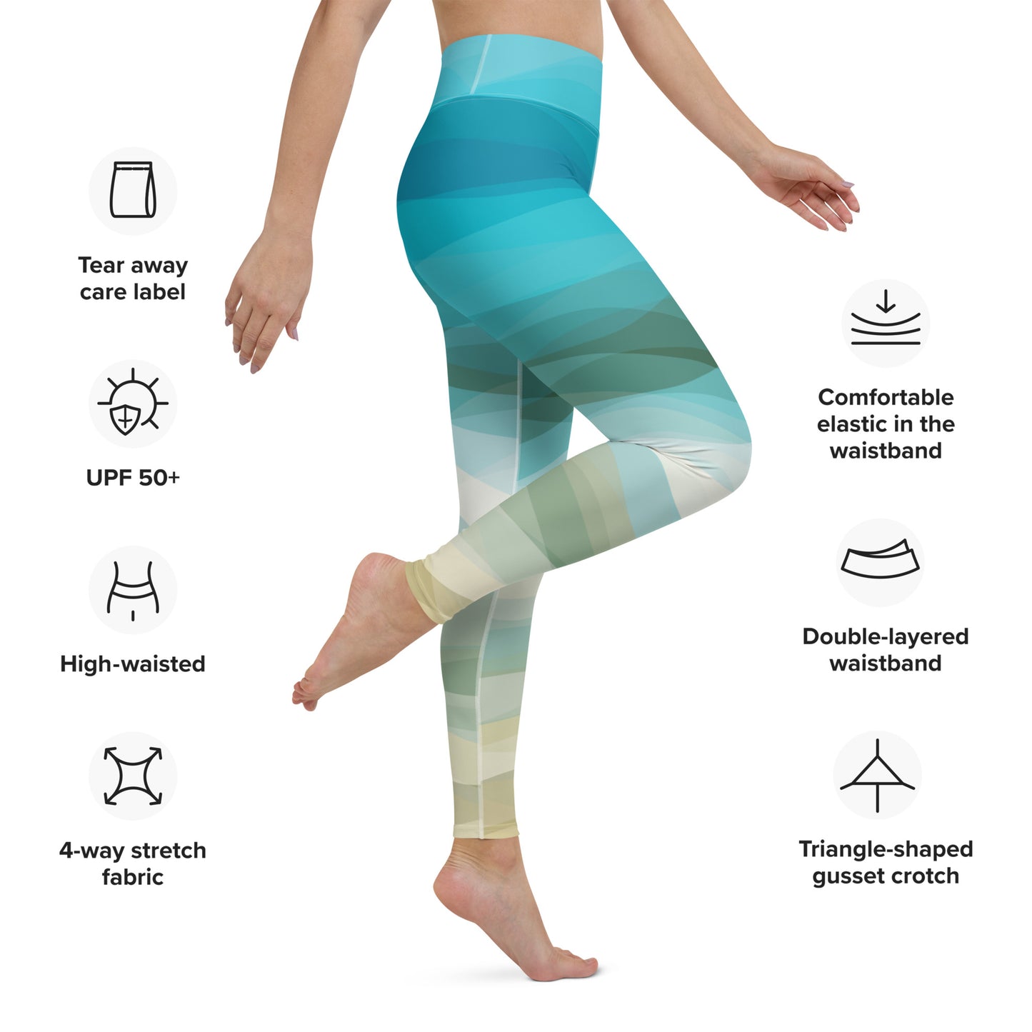 Southern Salt Beach Vibes - Performance Leggings - Southern Salt Coastal Apparel