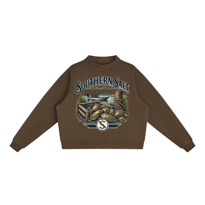 Southern Salt Shucked - Essential Fleece Mock-Neck Crew Sweatshirt