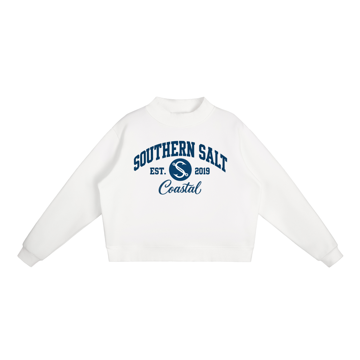 Southern Salt State - Essential Fleece Mock-Neck Crew Sweatshirt - Southern Salt Coastal Apparel