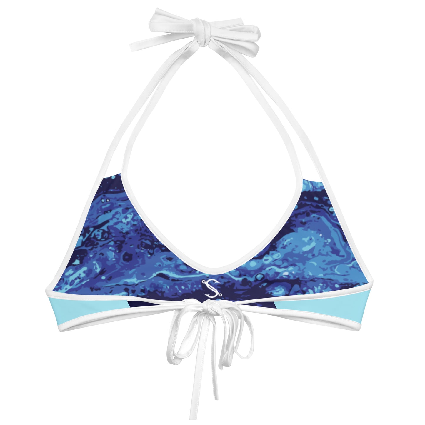 Southern Salt Blue Ocean Vibes - Reversible Bikini Top - Southern Salt Coastal Apparel