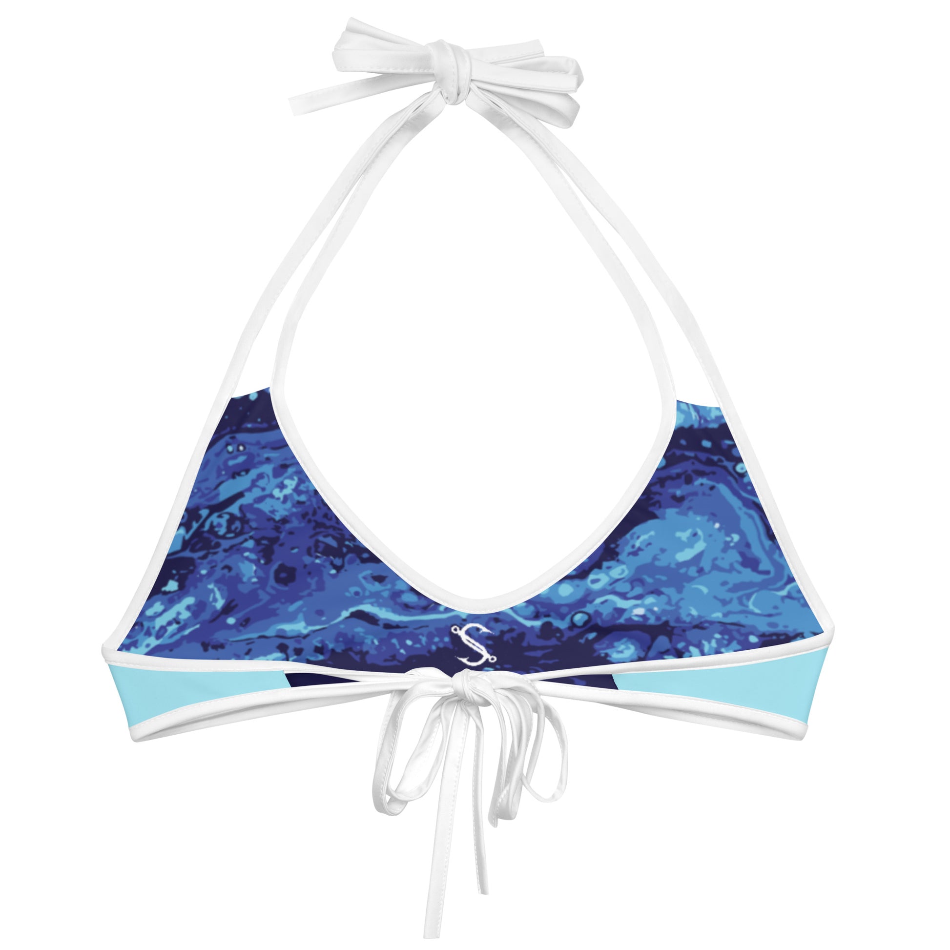 Southern Salt Blue Ocean Vibes - Reversible Bikini Top - Southern Salt Coastal Apparel