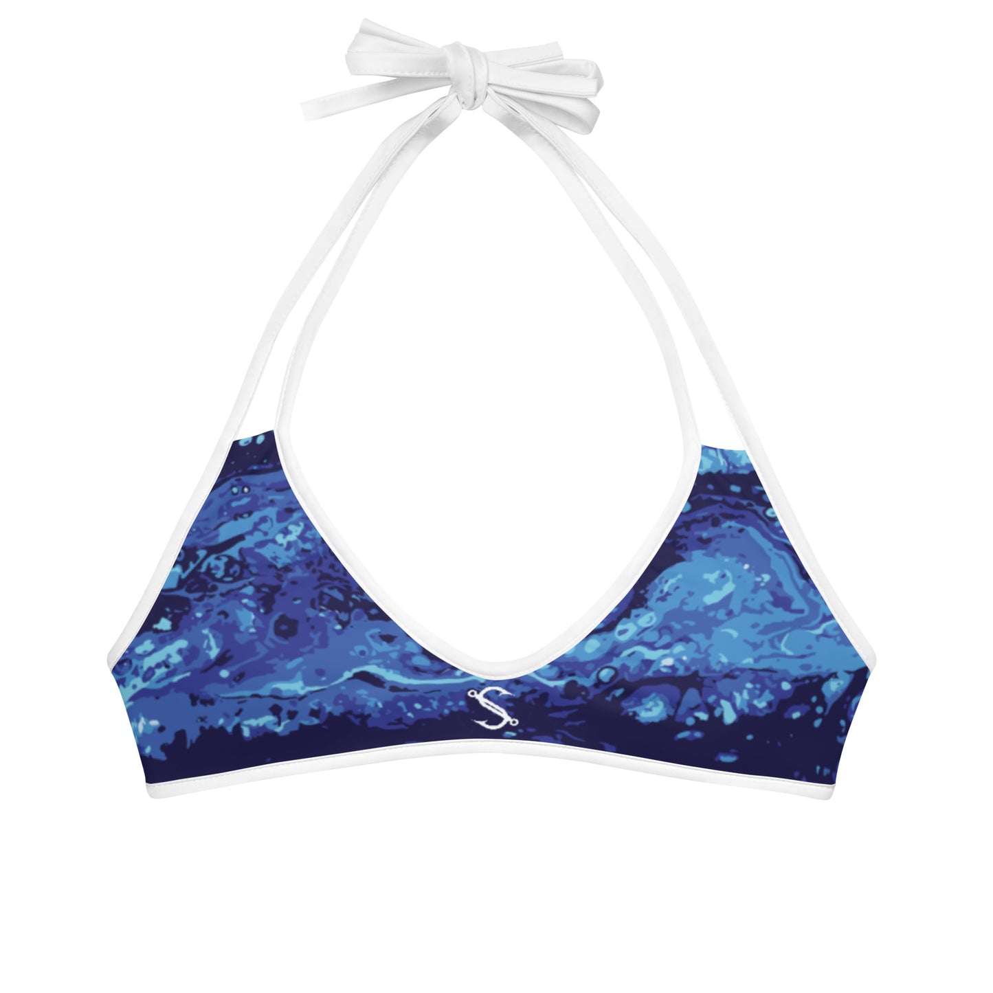 Southern Salt Blue Ocean Vibes - Reversible Bikini Top - Southern Salt Coastal Apparel