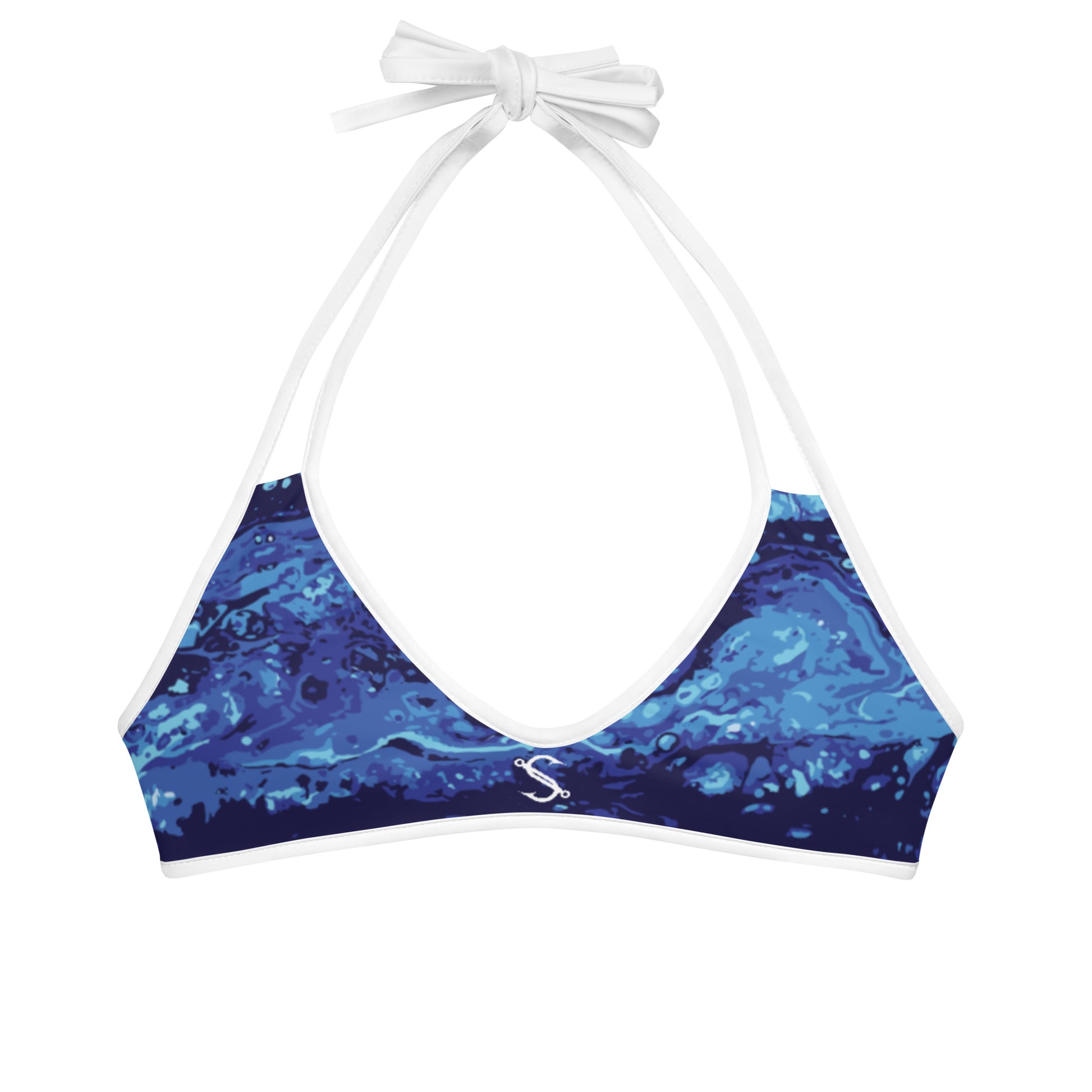 Southern Salt Blue Ocean Vibes - Reversible Bikini Top - Southern Salt Coastal Apparel