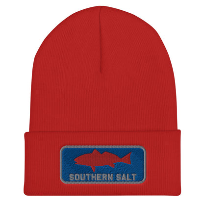Southern Salt Redfish Patch - Cuffed Beanie - Southern Salt Coastal Apparel