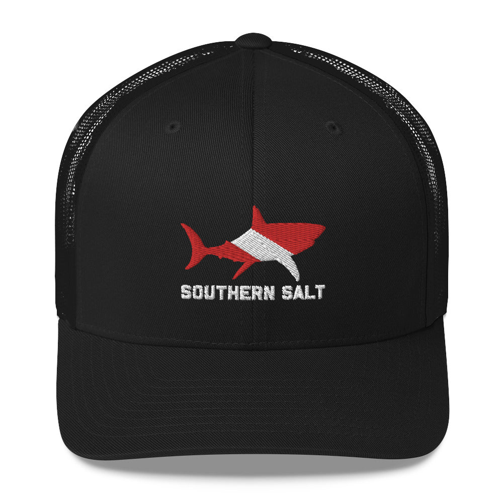 Southern Salt Scuba Shark - Mesh Snapback - Southern Salt Coastal Apparel