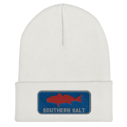 Southern Salt Redfish Patch - Cuffed Beanie - Southern Salt Coastal Apparel