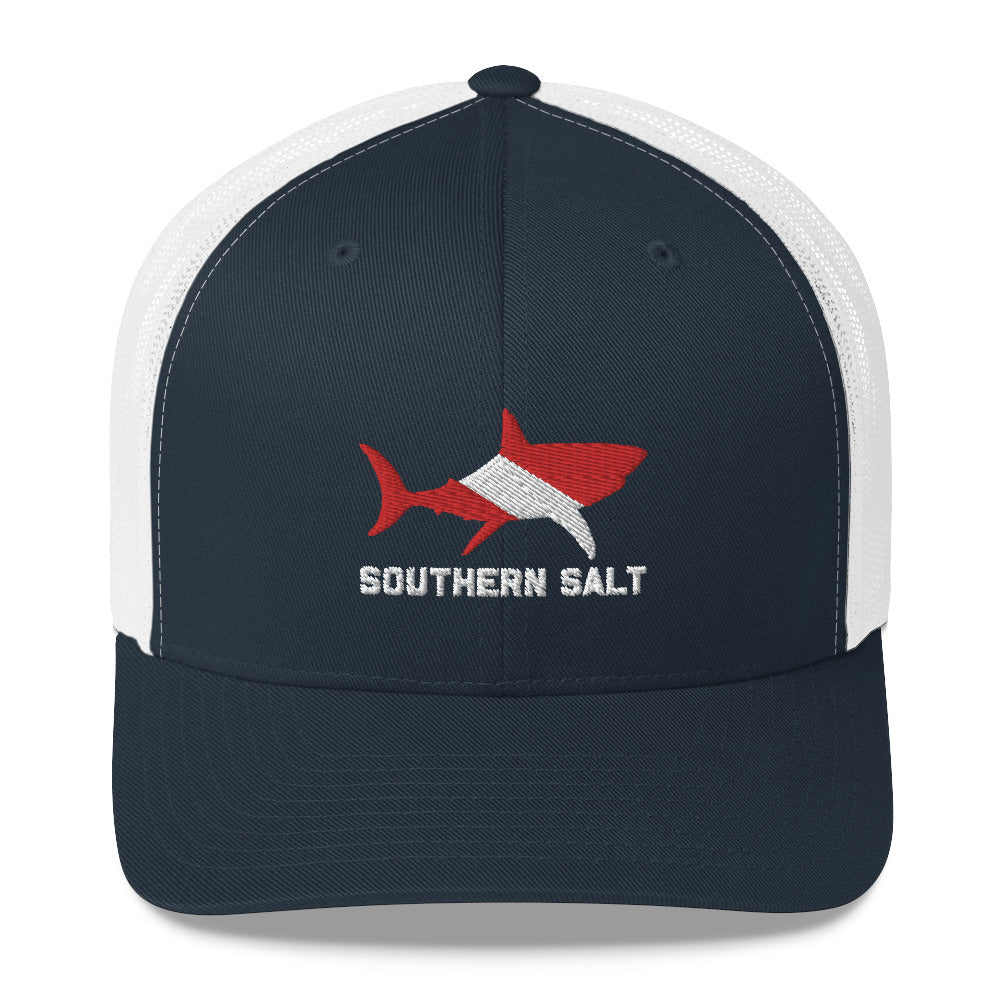 Southern Salt Scuba Shark - Mesh Snapback - Southern Salt Coastal Apparel