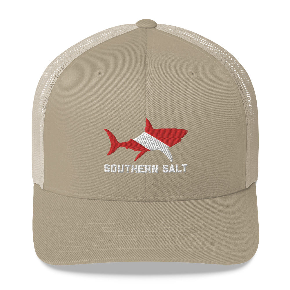 Southern Salt Scuba Shark - Mesh Snapback - Southern Salt Coastal Apparel