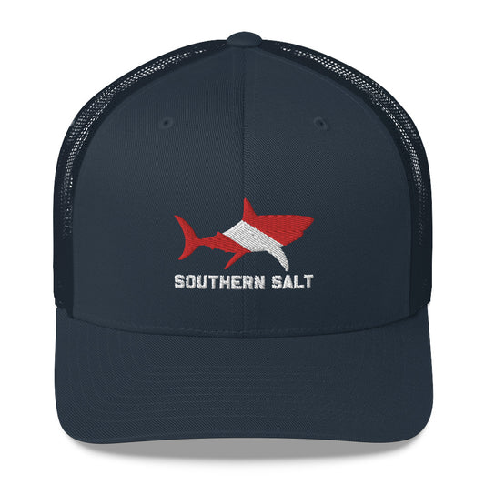 Southern Salt Scuba Shark - Mesh Snapback - Southern Salt Coastal Apparel